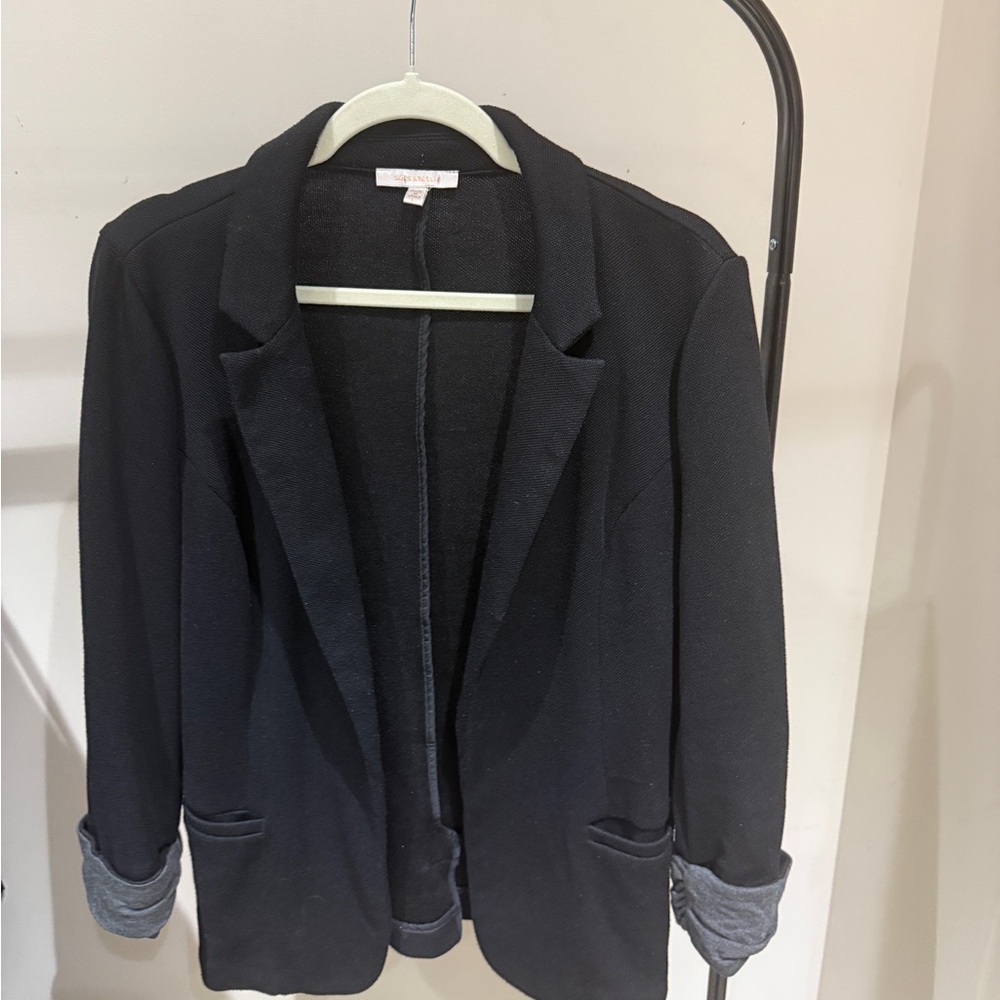 Skies Are Blue Black Blazer Tailored Suit Jacket